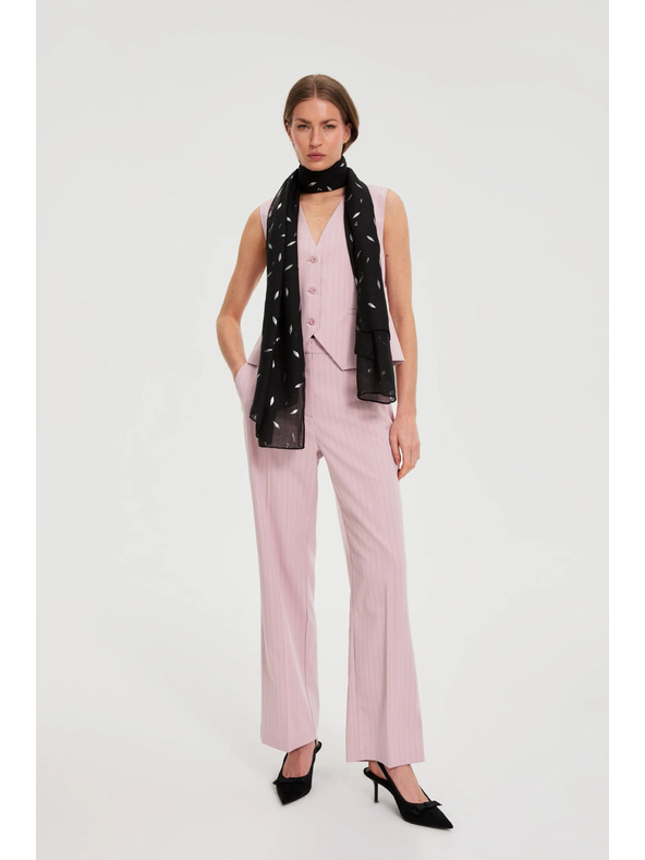 Moodo Nohavice v jemné pruhy ružové Moodo