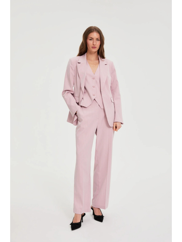 Moodo Nohavice v jemné pruhy ružové Moodo