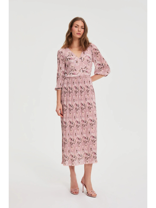 Moodo Plisované šaty ružové Moodo