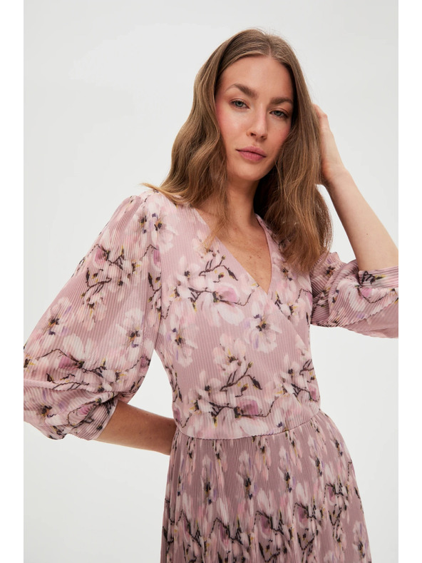 Moodo Plisované šaty ružové Moodo