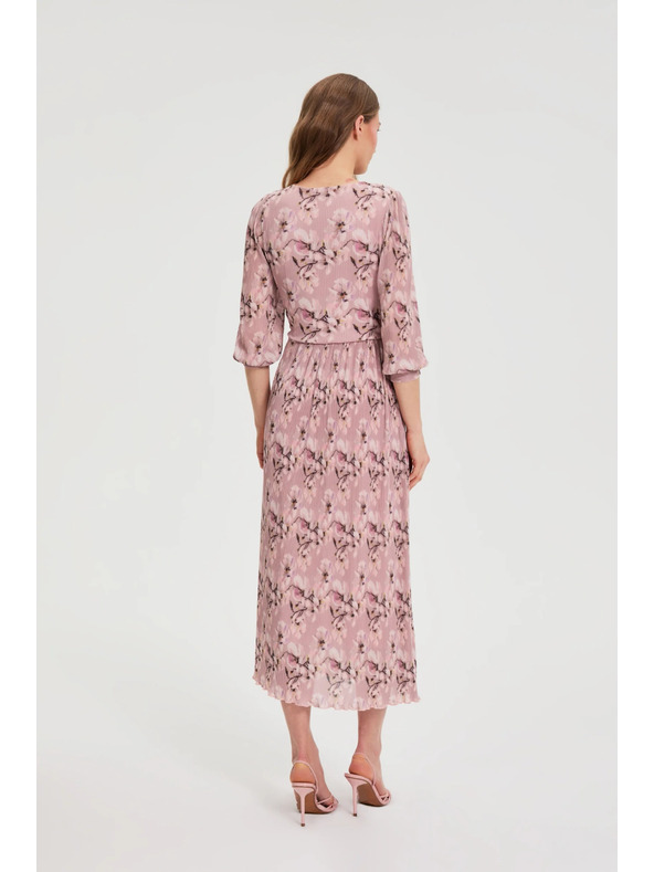 Moodo Plisované šaty ružové Moodo