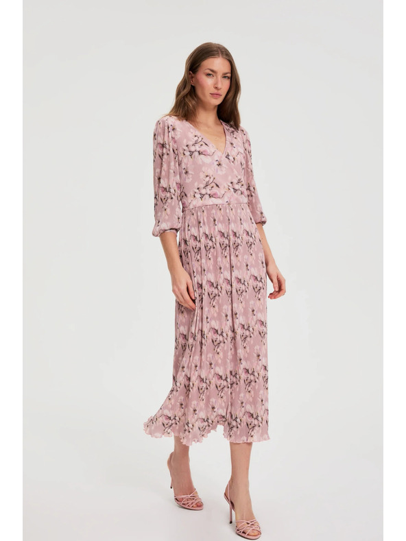 Moodo Plisované šaty ružové Moodo