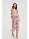 Moodo Plisované šaty ružové Moodo