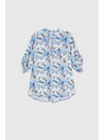 Moodo Košeľa z viskózy s kvetmi modrá Moodo