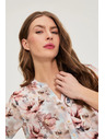 Moodo Košeľa z viskózy s kvetmi ružová Moodo
