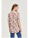 Moodo Košeľa z viskózy s kvetmi ružová Moodo