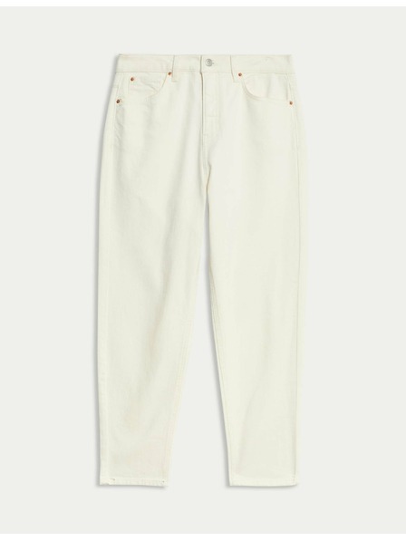 Marks & Spencer Džínsy strihu Mom s vysokým pásom Marks & Spencer smotanová