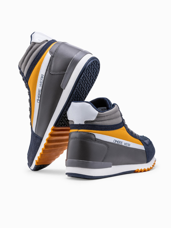 Ombre Clothing Pánske sneakers topánky - námornícka modrá/žltá T358 Ombre Clothing