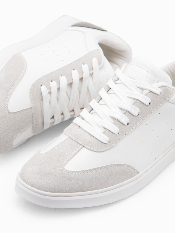 Ombre Clothing Ležérne pánske tenisky OLDSCHOOL - biele V3 OM-FOCS-0104 Ombre Clothing
