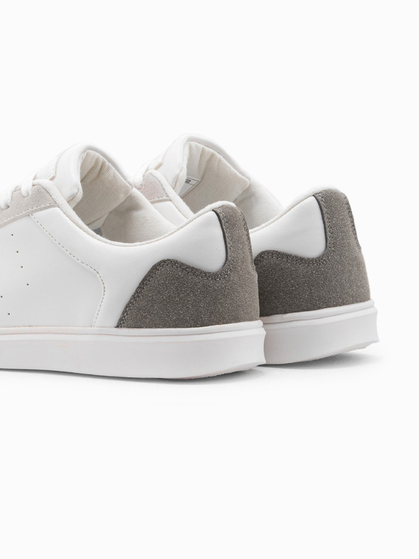 Ombre Clothing Ležérne pánske tenisky OLDSCHOOL - biele V3 OM-FOCS-0104 Ombre Clothing