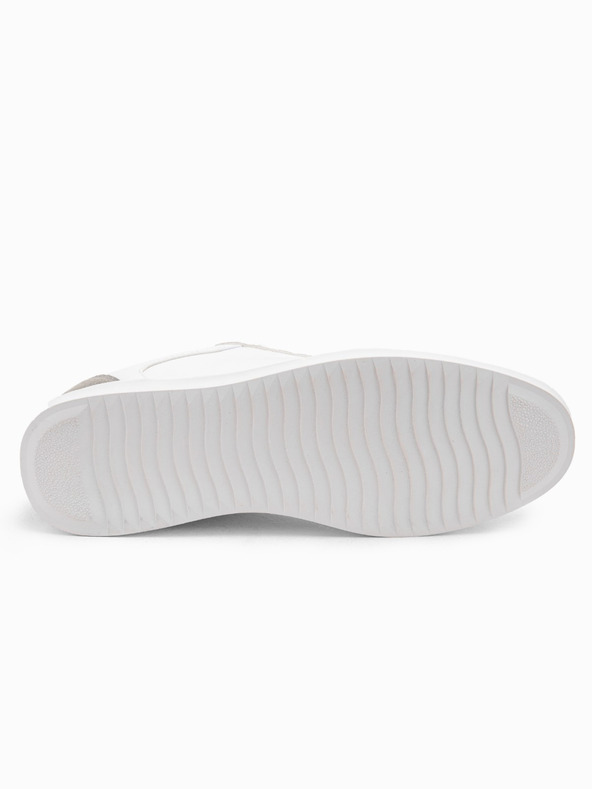 Ombre Clothing Ležérne pánske tenisky OLDSCHOOL - biele V3 OM-FOCS-0104 Ombre Clothing