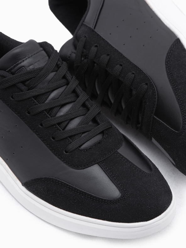 Ombre Clothing Ležérne pánske tenisky OLDSCHOOL topánky - čierna V2 OM-FOCS-0104 Ombre Clothing