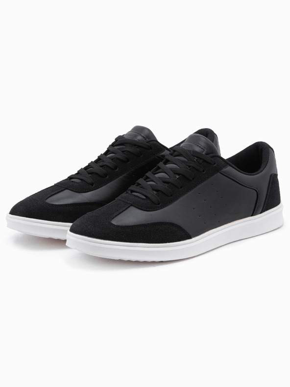 Ombre Clothing Ležérne pánske tenisky OLDSCHOOL topánky - čierna V2 OM-FOCS-0104 Ombre Clothing