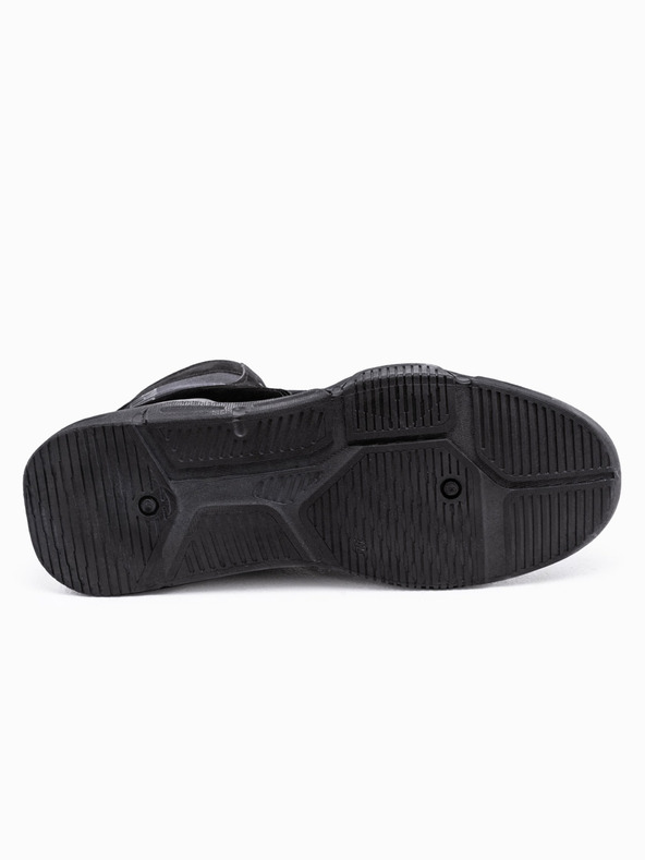 Ombre Clothing Pánske členkové tenisky s tvarovanou podrážkou - čierne V1 OM-FOBO-0122 Ombre Clothing