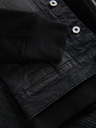 Ombre Clothing Pánska džínsová bunda s pletenými rukávmi a kapucňou - čierna V3 OM-JADJ-0220 Ombre Clothing
