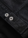 Ombre Clothing Pánska džínsová bunda s pletenými rukávmi a kapucňou - čierna V3 OM-JADJ-0220 Ombre Clothing