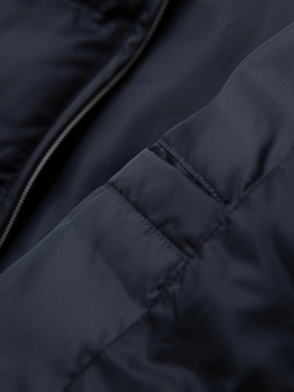 Ombre Clothing Pánska prešívana bunda s leskom a stojačikom - tmavo modrá V2 OM-JALP-0218 Ombre Clothing