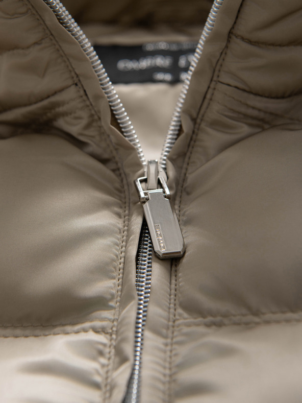 Ombre Clothing Pánska prešívana bunda s leskom a stojačikom - svetlo sivá V5 OM-JALP-0218 Ombre Clothing