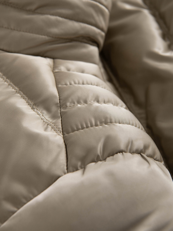 Ombre Clothing Pánska prešívana bunda s leskom a stojačikom - svetlo sivá V5 OM-JALP-0218 Ombre Clothing