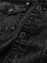 Ombre Clothing Pánska džínsová bunda katána s lemom - čierna V3 OM-JADJ-0219 Ombre Clothing