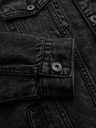 Ombre Clothing Pánska džínsová bunda katána s lemom - čierna V3 OM-JADJ-0219 Ombre Clothing