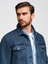 Ombre Clothing Pánska džínsová bunda katána s praním - modrá V4 OM-JADJ-0219 Ombre Clothing