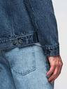 Ombre Clothing Pánska džínsová bunda katána s praním - modrá V4 OM-JADJ-0219 Ombre Clothing