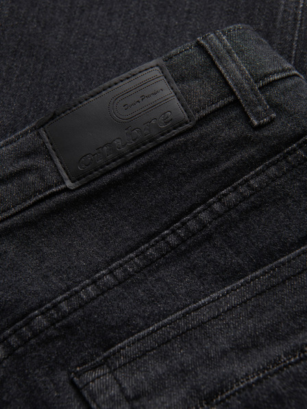 Ombre Clothing Pánske džínsové nohavice s odretím REGULAR FIT - čierne V2 OM-PADP-0241 Ombre Clothing