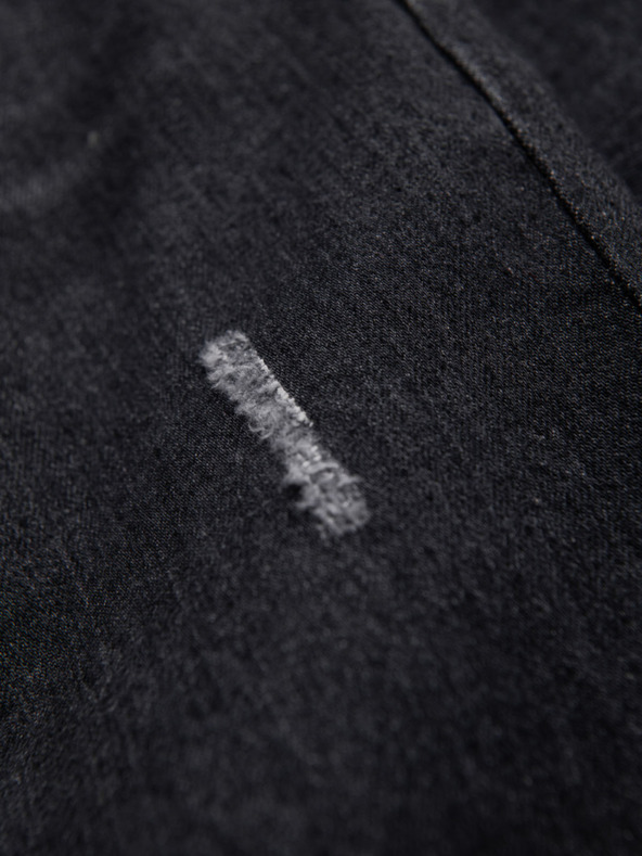Ombre Clothing Pánske džínsové nohavice s odretím REGULAR FIT - čierne V2 OM-PADP-0241 Ombre Clothing