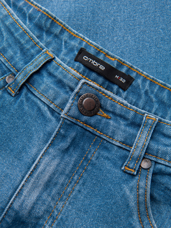 Ombre Clothing Pánske džínsové nohavice rozšírené REGULAR FIT - modré V3 OM-PADP-0241 Ombre Clothing