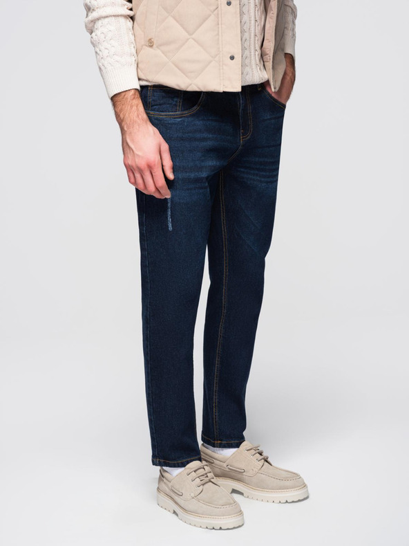 Ombre Clothing Pánske džínsové nohavice REGULAR FIT - tmavo modré V4 OM-PADP-0241 Ombre Clothing