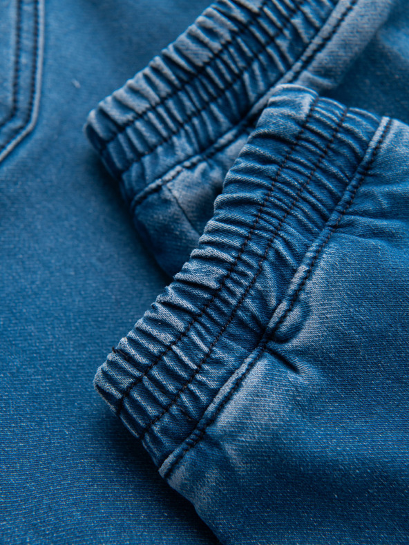 Ombre Clothing Pánske džínsové nohavice so šnúrkou v pase - modré V1 OM-PADJ-0242 Ombre Clothing