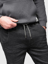 Ombre Clothing Pánske džínsové nohavice so šnúrkou v pase - čierne V4 OM-PADJ-0242 Ombre Clothing