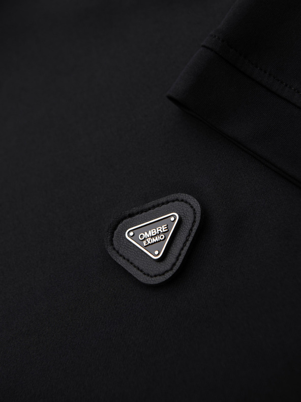 Ombre Clothing Pánska štýlová polokošeľa z elastickej tkaniny - čierna V1 OM-POSS-0150 Ombre Clothing