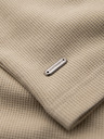 Ombre Clothing Pánske tričko s okrúhlym výstrihom a vafľovou štruktúrou - piesok V2 OM-TSCT-0197 Ombre Clothing