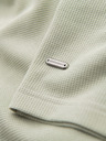 Ombre Clothing Pánske tričko s okrúhlym výstrihom a vafľovou štruktúrou - pistáciová V4 OM-TSCT-0197 Ombre Clothing