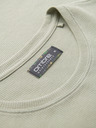 Ombre Clothing Pánske tričko s okrúhlym výstrihom a vafľovou štruktúrou - pistáciová V4 OM-TSCT-0197 Ombre Clothing