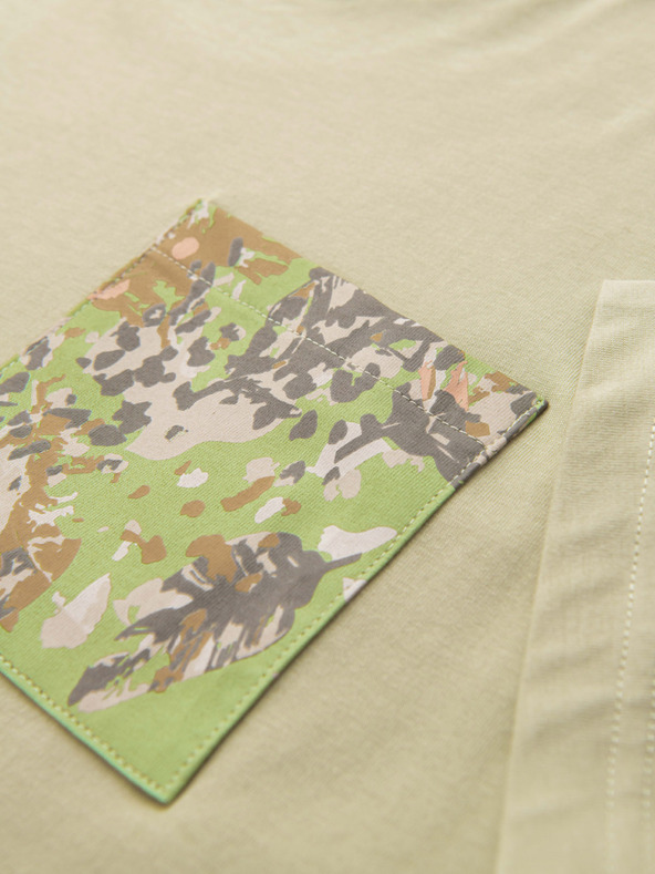 Ombre Clothing Pánske bavlnené tričko s potlačou vrecka - svetlo sivé V2 OM-TSPT-0227 Ombre Clothing