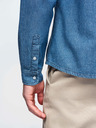 Ombre Clothing Pánska džínsová košeľa na cvočky s vreckami - modrá V2 OM-SHDS-0210 Ombre Clothing