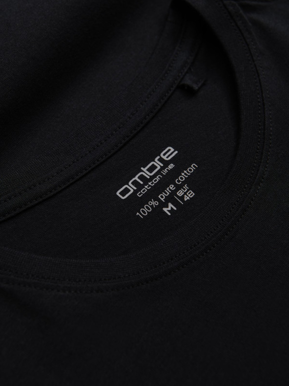 Ombre Clothing Pánske klasické bavlnené tričko BASIC - čierne V1 OM-TSBS-0146 Ombre Clothing