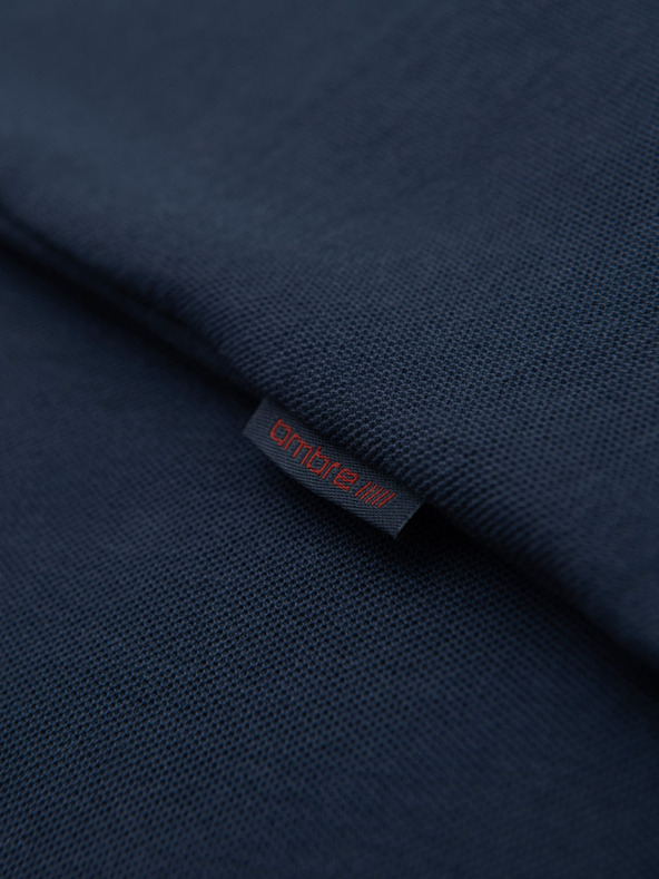 Ombre Clothing Pánske tričko s kontrastnými vložkami a výstrihom - tmavo modré V1 OM-TSCT-0198 Ombre Clothing