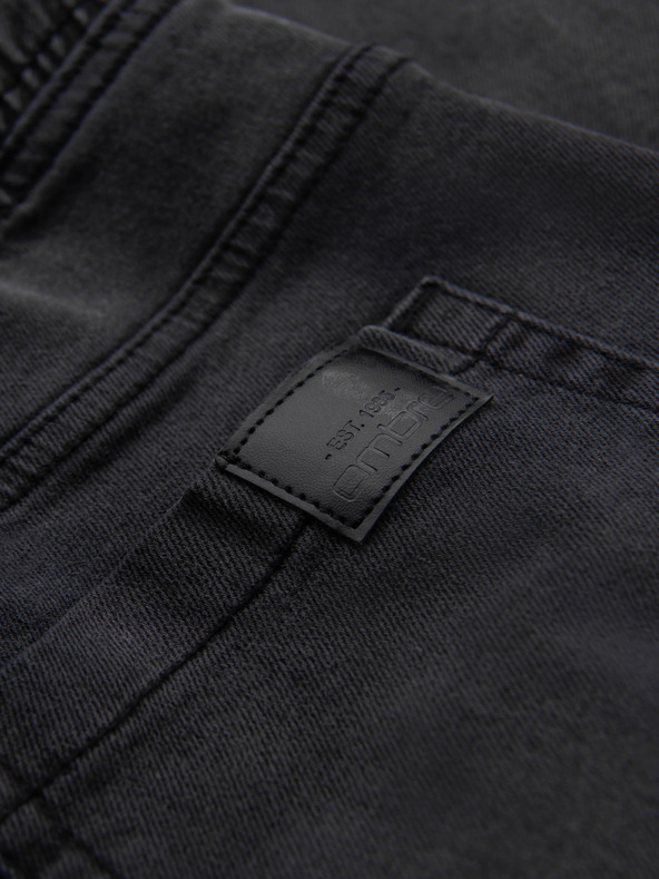 Ombre Clothing Pánske džínsové nohavice JOGGERS s pracím efektom - sivé V3 OM-PADJ-0267 Ombre Clothing
