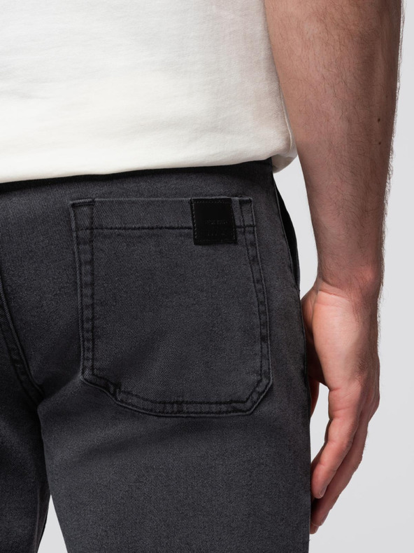 Ombre Clothing Pánske džínsové nohavice JOGGERS s pracím efektom - sivé V3 OM-PADJ-0267 Ombre Clothing