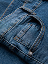 Ombre Clothing Pánske džínsové nohavice SLIM FIT s ostrihnutím - tmavo modré V2 OM-PADP-0255 Ombre Clothing