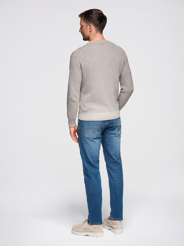 Ombre Clothing Pánske džínsové nohavice SLIM FIT s ostrihnutím - tmavo modré V2 OM-PADP-0255 Ombre Clothing