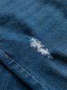Ombre Clothing Pánske džínsové nohavice SLIM FIT s ostrihnutím - tmavo modré V2 OM-PADP-0255 Ombre Clothing