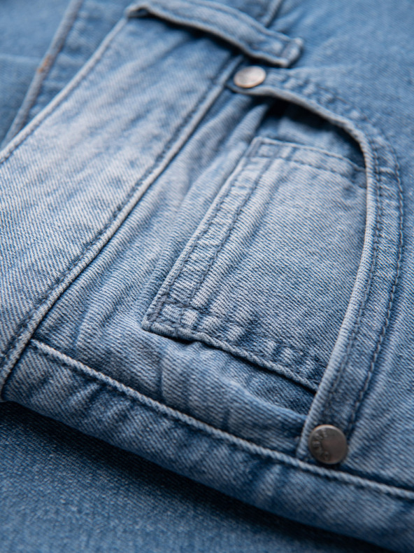 Ombre Clothing Pánske džínsové nohavice CARROT s ostrihnutím - svetlo modré V1 OM-PADP-0253 Ombre Clothing