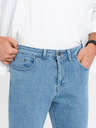 Ombre Clothing Pánske klasické džínsy SLIM FIT s elastánom - svetlo modré V2 OM-PADP-0216 Ombre Clothing