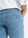 Ombre Clothing Pánske klasické džínsy SLIM FIT s elastánom - svetlo modré V2 OM-PADP-0216 Ombre Clothing
