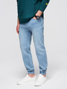 Ombre Clothing Pánske džínsové nohavice JOGGERY s klasickým rozparkom - svetlo modré V1 OM-PADJ-0265 Ombre Clothing
